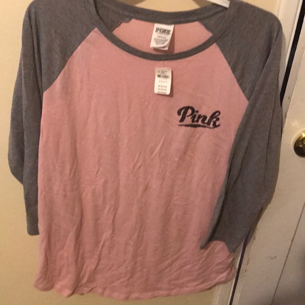 Pink sequined long sleeve top